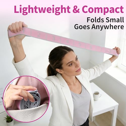 Stretch Strap, Yoga Stretching Band, Elastic Stretching Strap, Yoga Stretch Strap with 8 Loops, for Effective Stretching - color: Pink