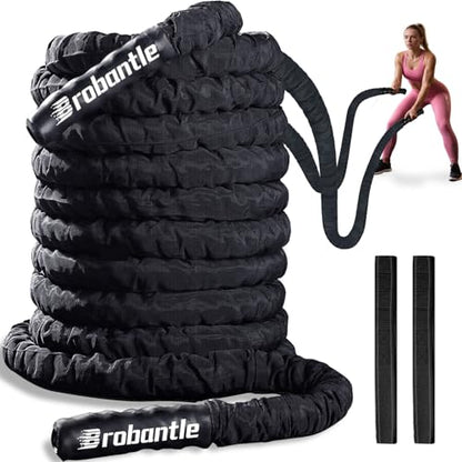 Battle Rope 1/1.26/1.5/2 Inch Diameter,Pink 30FT/40FT/50FT Exercise Workout Ropes for Home Gym Heavy Weighted Training Rope for Working Out - style: 1.5 inch 30ft