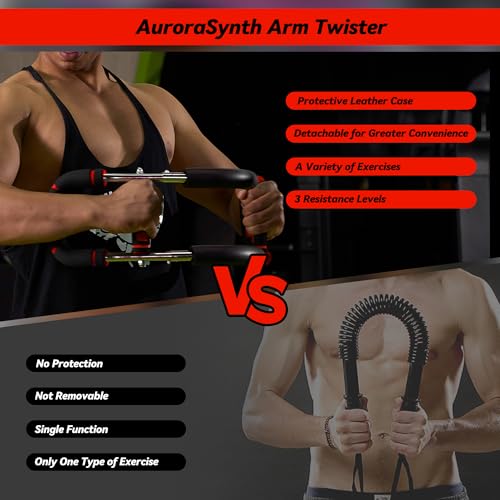 Twister Arm Trainer, Adjustable Chest Workout Equipment with 6 Resistance Levels Springs (30-160 Lbs), Arm Trainer for Men & Women, Detachable Home Gym Fitness Trainer with Anti-Slip Handles - color: Red 30-60, 90-120, 120-160 lbs