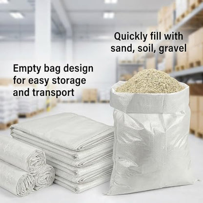 MAQIHAN Empty Sand Bags - 7PCS Woven Polypropylene Heavy Duty Tear Resistant Sandbags for Hurricane Sand Bags for Flooding Construction Project Storing Dry Materials