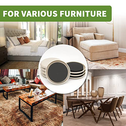 Furniture Sliders for Carpet 8 PCS - 4 3/4" Beige - size: 8 PCS 4 3/4 inch Beige