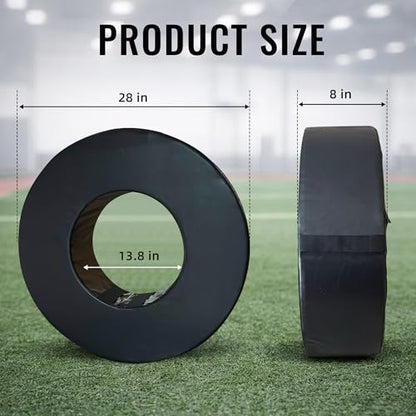 Football Training Tackle Wheel – Rolling Tackling Ring with Reinforced Handle – Durable Agility Equipment for Youth Skill Development & Field Drills