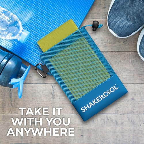 Extended Size Cooling Towel – Be Cool in Style - Heat Relief, Soft, Lightweight, Sun Protection, Easy Clean - Perfect for Biking, Hiking, Running, Yoga, Golf, Gardening - Safety Yellow M - color: Safety Yellow