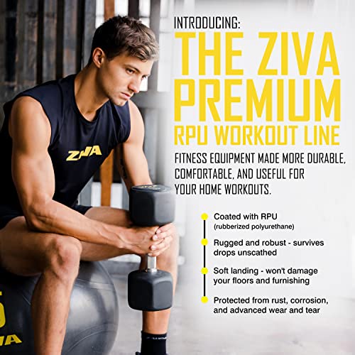 ZIVA Premium Hex Dumbbells – Commercial Grade Rubber Urethane Coated Free Weights for Strength Training, Weightlifting, Home Gym – Durable Steel Core – Sold in Pairs and Sets - style: b) 5lb BK