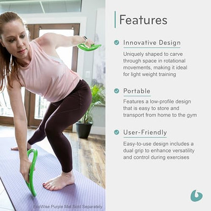 Balanced Body SmartBell Ergonomic Two-Handed Pilates Exercise Weight, Pilates Dumbbell, Exercise Equipment for Home Gym or Pilates Studio Use - color: Green