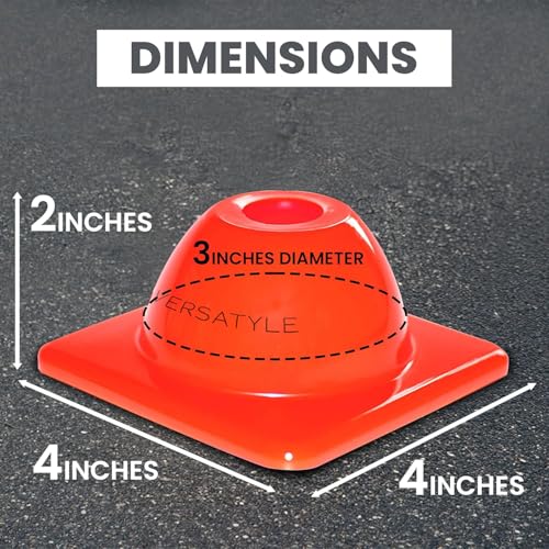 Versatyle Heavy Duty Agility Training Cones (2 in, 6 in, 9 in, 12 in, 28 in) for Sports, Kids Coaching, Multipurpose Field Marker Cones, Soccer, Basketball Drills, Bike, Motorcycle, Traffic Training