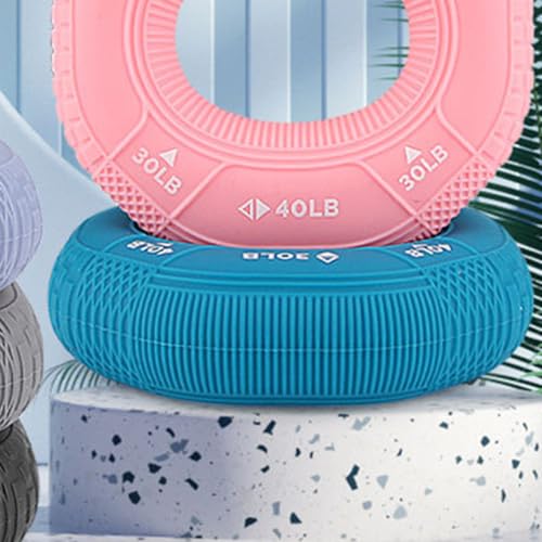 Hand Grip Strength Trainer Rings Set, Silicone Hand Exercisers with Three Resistance Levels (30-40-50lb), Finger and Wrist Forearm Trainer for Fitness and Stress Relief