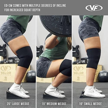 Valor Fitness Squat Wedge Slant Board – Squat Wedge Blocks – Heel Elevated Wedge for Mobility and Depth – Calf Stretch Board – Adjustable Incline Squat Blocks – Knee Support – Home Gym Deadlift Wedge