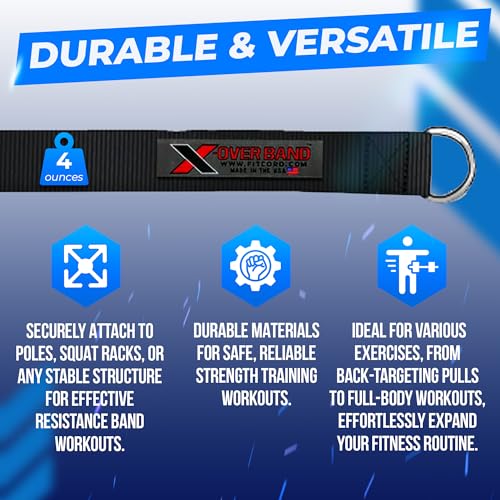 Power Rack Anchors for Resistance Bands: 4-Set Wall Mount Strength Training Equipment, Total Body Workout System with Gym Attachments, Stretching, Stunt & Exercise Accessories for Pole & Track