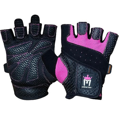 Meister Women's Fit Grip Weight Lifting Gloves w/Washable Amara Leather