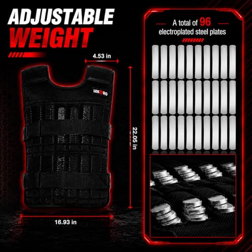 Weighted Vest Set 44LB for Men & Women, Adjustable Workout Weight Vest with Steel Plates, Weighted Training Vest with Wrist Weights and Ankle Weights for Strength Training, HIIT, Rucking & Cardio - color: Adjustable Weighted Vest 44LB