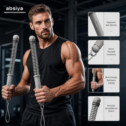 Cordless Battle Rope Workout Equipment – Portable Resistance Spring Trainer for Full Body Cardio, HIIT, Fat Burning & Strength Training – Home Gym Fitness Kit with Gloves & Carry Bag