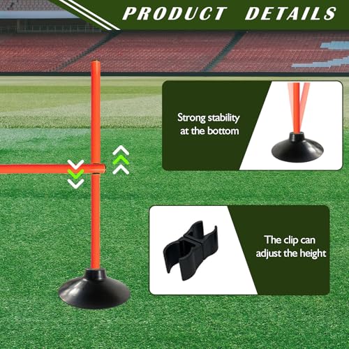 TNZMART 3.3 FT Agility Poles Adjustable Hurdles for Soccer Football Speed Training Equipment Track and Field - color: Orange, style: 6 groups