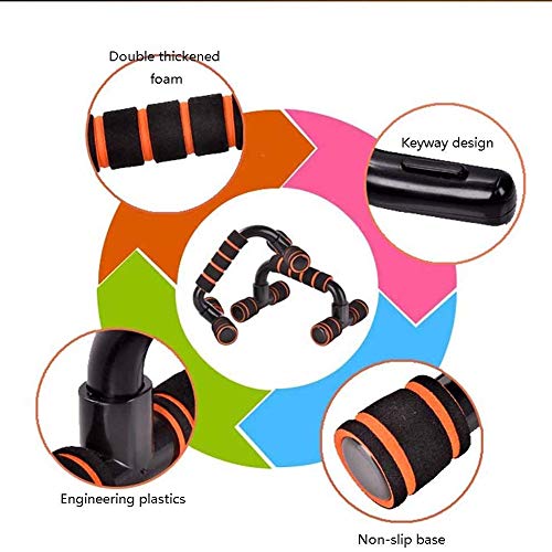 Fitness Push Up Bars Strength Training - Home Floor Workout Equipment Pushup Handle with Cushioned Foam Grip & Non-Slip Sturdy Structure