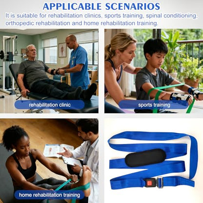 Mobilization Belt with Adjustable Thick Cushioning Pad – Advanced Mobilization Belt for Physical Therapy, a Manual Therapy Aid Designed for Physiotherapists in Rehabilitation, Stretching, and Mobilization Exercises, Blue