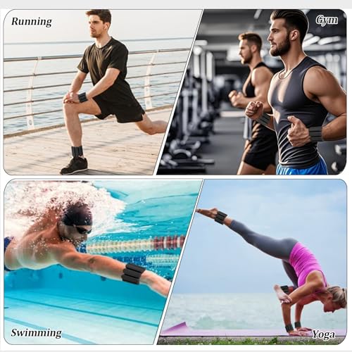 Adjustable Ankle Weights for Women & Wrist Weights Set of 2 (1LB Each) - Durable Weight for Men, Perfect for Home Fitness, Gym Workout, Yoga & Walking - Ideal for Daily Strength Training