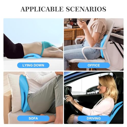 Z3 Back Stretcher for Back Pain Relief, Lower Back Stretcher Back Stretching Cushion, Lumbar Stretcher Device Helps with Spinal Stenosis Herniated Disc Sciatica Nerve, Blue (Blue)