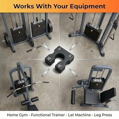 2.5 LB and 5 LB Weight Stack Add On – Weight Stack Adapter Plate for Home Gym & Exercise Machines, Add Resistance to Weight Stack, Incremental Weight Adjustments for Improved Strength Training Results - size: 2.5 LBS