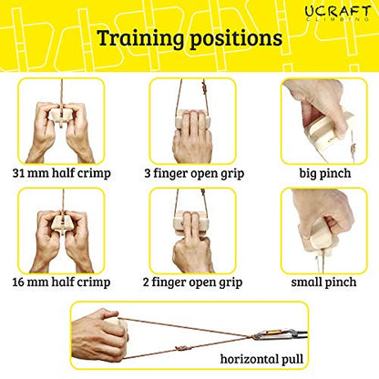Ucraft Pocket-Sized Climbing Hangboard. Portable Fingerboard for Training and Warm-up
