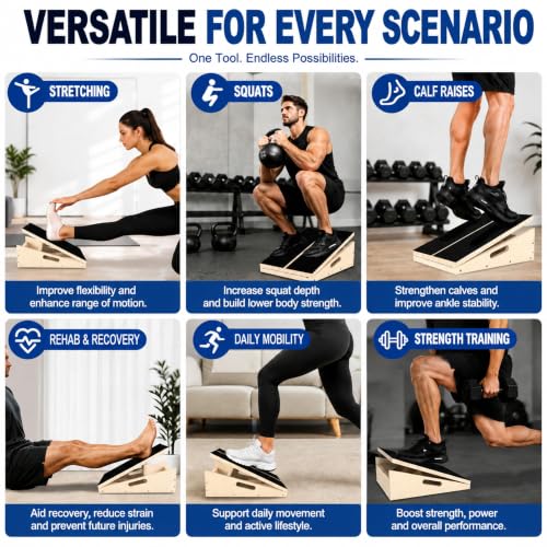 Professional Slant Board, Adjustable Incline Board and Calf Stretcher, Slant Board for Calf Stretching, Calf Stretcher Slant Board