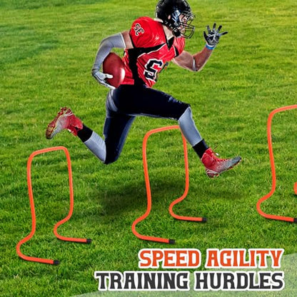 6 Pcs Plyo Hurdles Training Equipment Practice Speed Hurdles Training Track Agility Soccer Football Basketball Baseball Plyometric for Kids Athletes Indoor Outdoor Sports