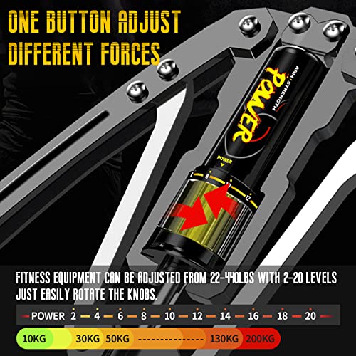 Twister Arm Exerciser - Adjustable 22-440lbs Hydraulic Power/Home Chest Expander/Shoulder Muscle Training Fitness Equipment/Arm Enhanced Exercise Strengthener - color: Red