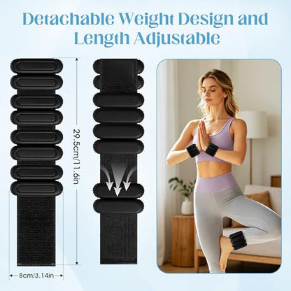 Wrist Weights for Women & Men, 2lb Silicone Wrist Ankle Weights - color: Black