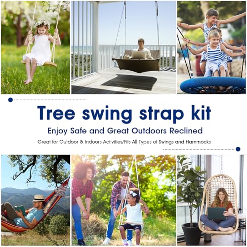 Safe Tree Swing Straps Hanging Kit with Two Alloy Carabiners 2,200lb Breaking Strength Easy and Fast Installation Swings or Hammocks (10ft-Single)