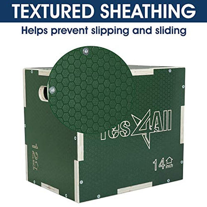 Yes4All 3 in 1 Non-Slip Wooden Plyo Box, Step Up Box for Workout, Plyometric Jump Box for Skipping, Jumping, Lunges, Squats, Dips - color: A. Black, style: 30 x 24 x 20"