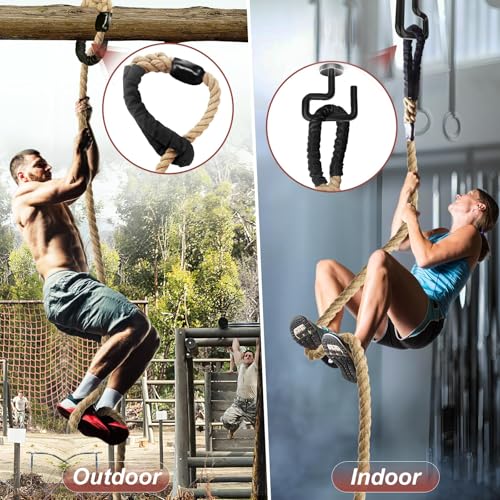 Climbing Rope Gym Exercise Ropes - 1.5 Inch Diameter 10FT 15FT 20FT 25FT 30FT 35FT 40FT 50FT Climb Rope for Fitness & Strength Training, Workout Climbing Rope for Adults Home Indoor or Outdoor - style: 1.5inch-35ft
