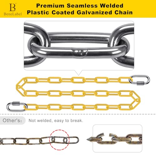 2Pcs 40" Heavy Duty Hanging Chains with Carabiners 1000 LBs Capacity Swing Chain Extension with Hooks Hammock Chains Yellow Coated Chain for Hanging Chair, Punching Bags, Swing Chair, Egg Chairs - color: Yellow, size: 40 Inch
