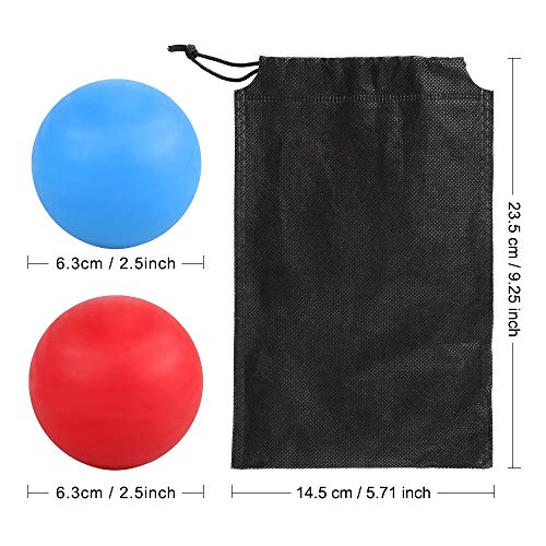 WOVTE Massage Lacrosse Ball for Sore Muscles, Shoulders, Neck, Back, Foot, Body, Deep Tissue, Trigger Point, Muscle Knots, Yoga and Myofascial Release (Blue) (Blue Red) - color: Blue Red