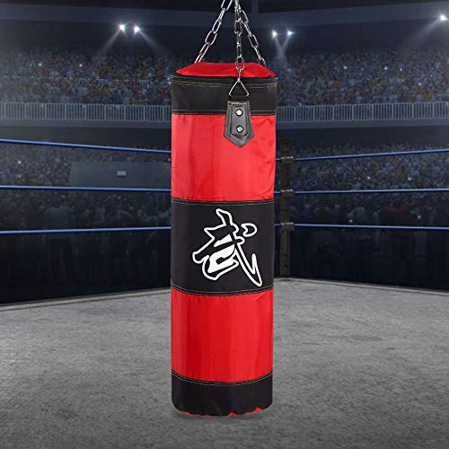 Bnineteenteam Heavy Punching Bag,Training Boxing Bag with Chain for Adults Men Women(Empty) - color: Red, size: 80cm
