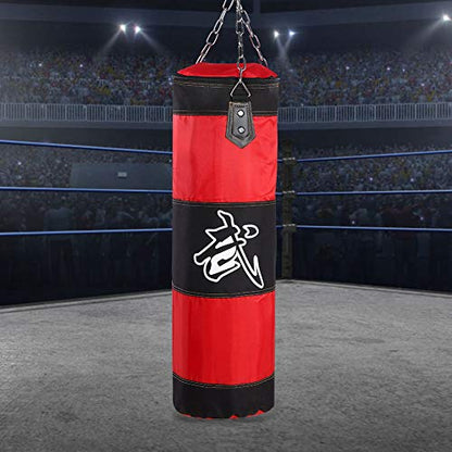 Bnineteenteam Heavy Punching Bag,Training Boxing Bag with Chain for Adults Men Women(Empty) - color: Red, size: 80cm