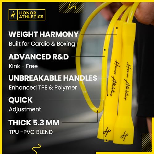 | Pro Boxing Rope 3.0 | 5.3mm Jump Rope Indoor/Outdoor Adjustable For Boxing | Ultra-Durable, Non-Kinking TPU-PVC blend/Unbreakable Handles | Adjustable | Skipping Rope
