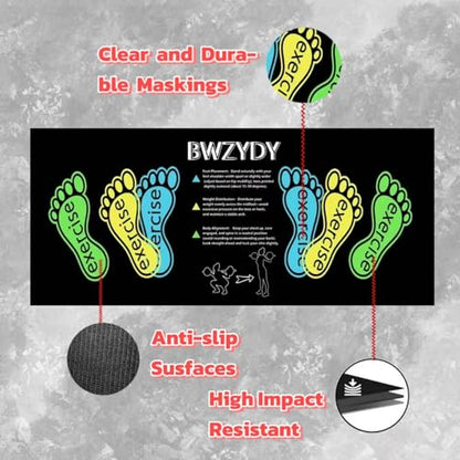 premium squat mat with foot position - non-slip exercise pad for improved muscle activation, versatility and safety, prevents sports injuries, ideal for young people - color: black