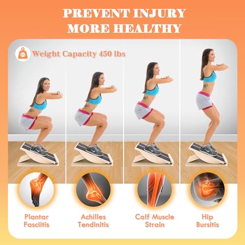 MUCITAGF 2-in-1 Professional Wooden Balance Board & Slant Board, 3 Angles