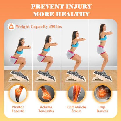 MUCITAGF 2-in-1 Professional Wooden Balance Board & Slant Board, 3 Angles
