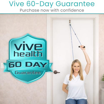 Vive Shoulder Pulley for Physical Therapy - Rotator Cuff Pain Pulley System - Over Door Rehab Exerciser - with Durable Metal Pulley & Comfortable Padded Handles - size: Metal Door Anchor