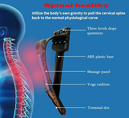 2-in-1 Neck & Back Stretcher for Cervical and Lumbar Support, Adjustable Spinal Stretch Device for Posture, Back Relaxation & Daily Neck Support