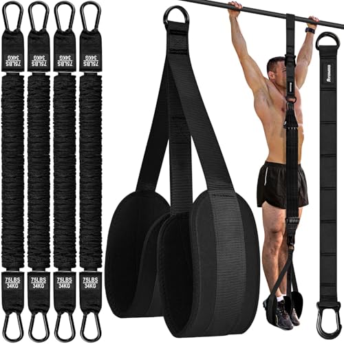 Pull Up Assistance Bands, Resistance Bands for Pull Up Bar Workout, Adjustable Heavy Duty Pull Up Assist Equipment with 4 Assistance Bands, Home Gym Fitness Exercise Strength Training - color: 1-Black