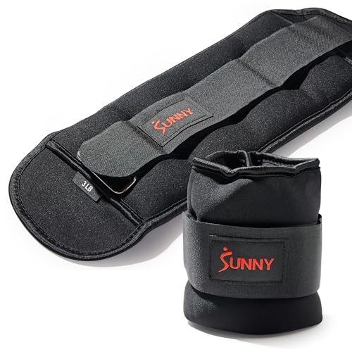 Sunny Health & Fitness Neoprene 1-5 LB Pair Ankle Weights/Adjustable 5 LB - size: 3 LB