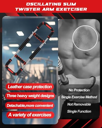 2025 Pro Twister Arm Trainer, Adjustable Power Twister Bar, Chest Shoulder Arm Workout Equipment, Portable Detachable Upper Body Fitness Machine