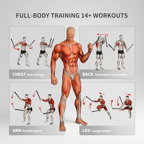 PROIRON Cordless Battle Rope Weighted Ropeless Battle Ropes for Home Gym Workout Exercise Rope for HIT Training Ropes for Men & Women Pink