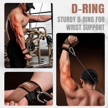 Wrist Straps for Weightlifting, Gym Lifting Straps with D Rings for Cable Machine,Weight Lifting Wrist Wraps for Men Women