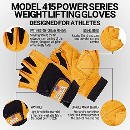 Schiek Sport Model 415 Weight Lifting Fingerless Glove