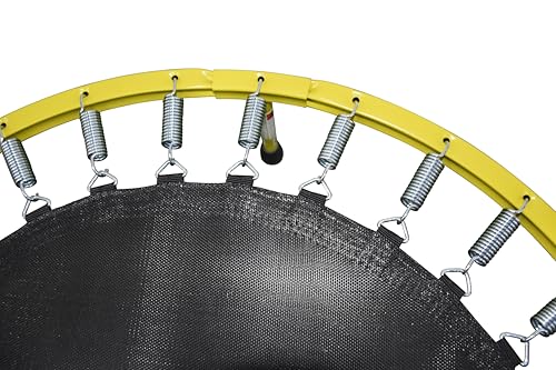Teamson by Crowntec 36'' Round UV Resistant Steel Mini Trampoline with Handle and Safety Pad for Kids Removable Legs Indoor Outdoor Use Blue