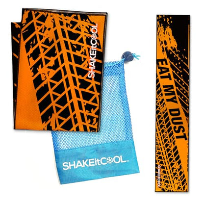 Original Cooling Towel – Be Cool in Style - Heat Relief, Soft, Lightweight, Sun Protection, Easy Clean - Perfect for Biking, Running, Yoga, Gym, Gardening - Eat My Dust - color: Eat My Dirt