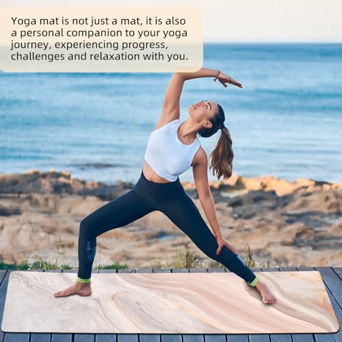 FOLAI Extra Thick Yoga Mat 6mm，pilates mat thick - Non-Slip Exercise Mat for HIIT, Pilates & Home Workouts & Workout with Free Carry Strap - color: Khe Sanh
