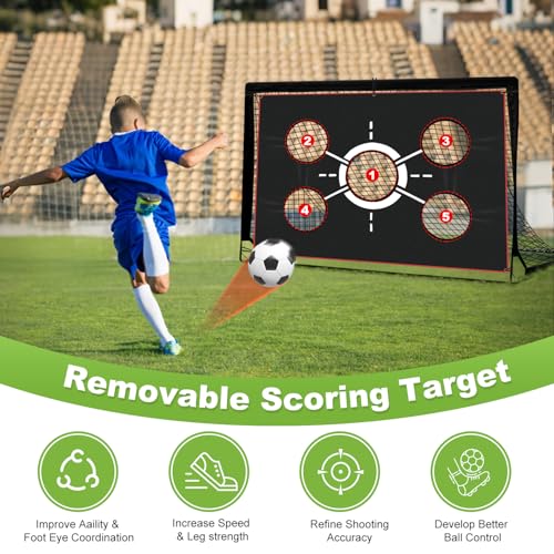 6x4 FT Kids Soccer Goals for Backyard - 2 Pack Soccer Nets, Portable Pop Up Goal Set with Training Mat, Cones, Target & Ball - Soccer Training Equipment Gift for Boys/Girls Ages 3-12